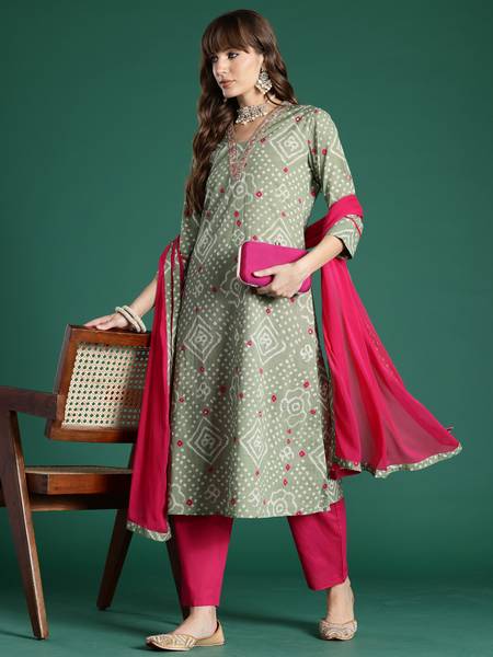 Indo Era Women Kurta Pant Dupatta Set