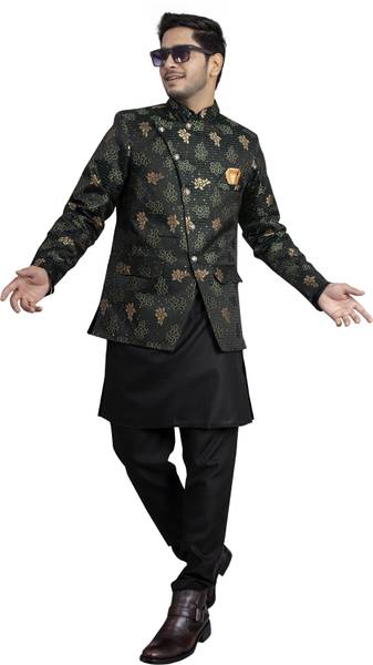 Ethzy Men Kurta Pyjama Ethnic Jacket Set
