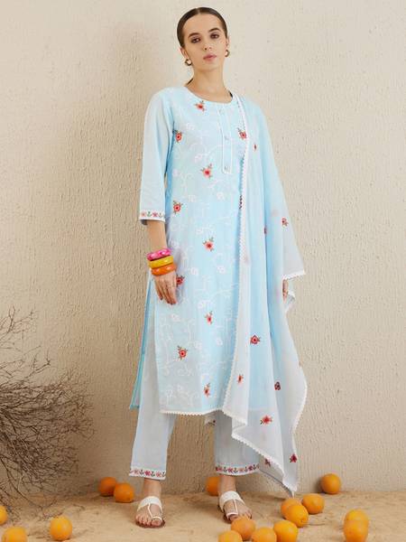 Indo Era Women Kurta Pant Dupatta Set