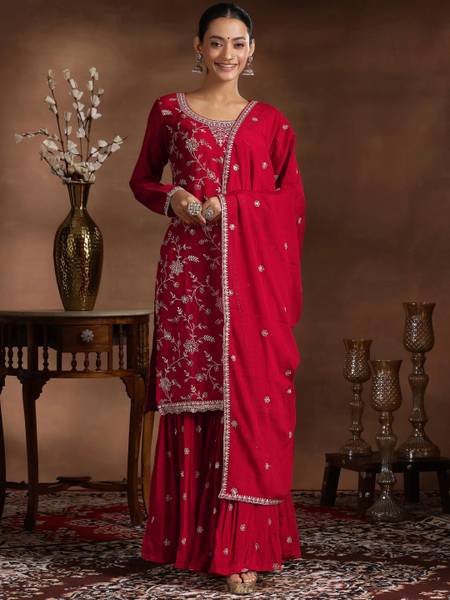 LIBAS Women Kurta Sharara Dupatta Set