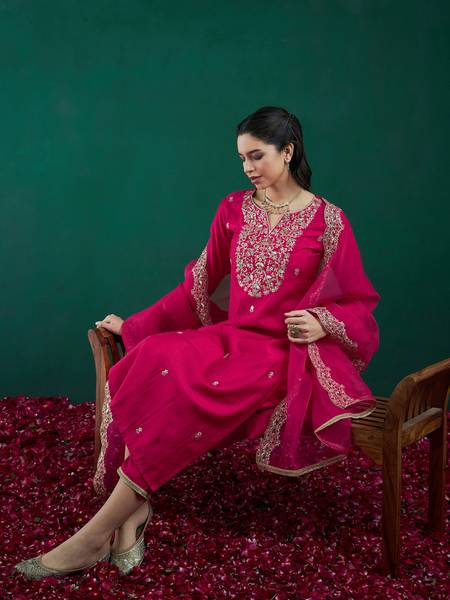 Indo Era Women Kurta Pant Dupatta Set