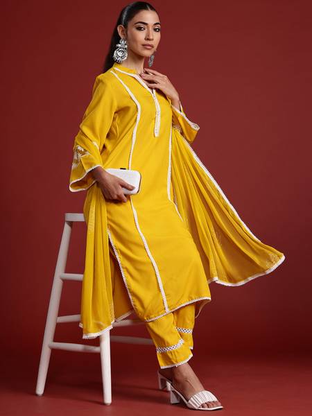 Indo Era Women Kurta Pant Dupatta Set