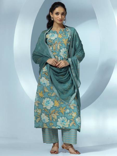 LIBAS Women Kurta Palazzo Dupatta Set