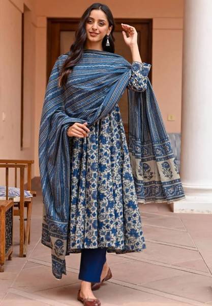BHADRIYAA Printed Kurta, Trouser/Pant & Dupatta Set