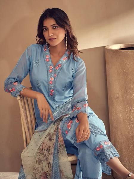 Indo Era Women Kurta Pant Dupatta Set