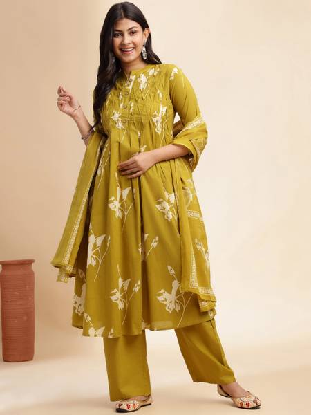 VBUYZ Women Kurta Palazzo Dupatta Set