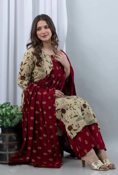 FABFOZY Women Kurta Palazzo Set