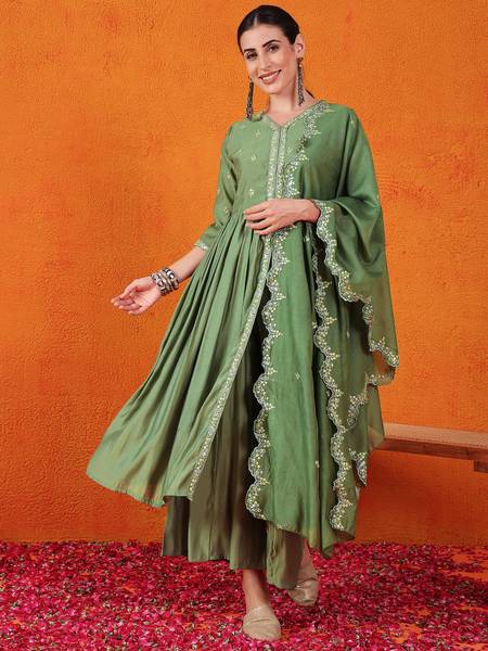 Tasrika Women Kurti Palazzo Dupatta Set