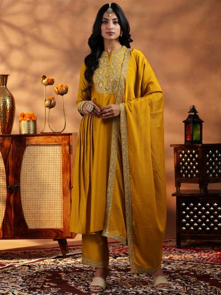 LIBAS Women Kurta Palazzo Dupatta Set