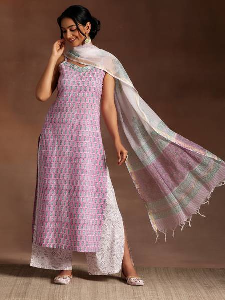 LIBAS Women Kurta Palazzo Dupatta Set