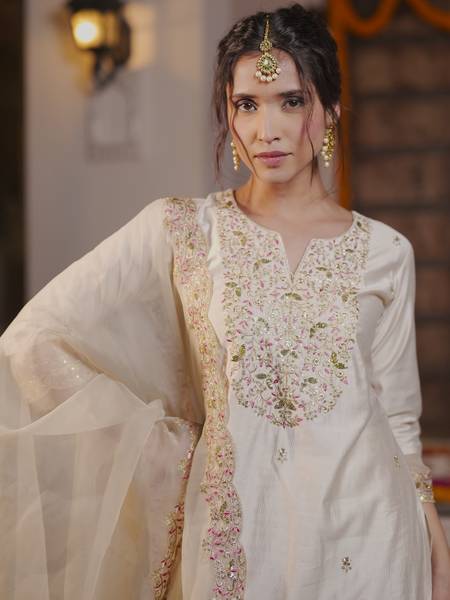 Indo Era Women Kurta Pant Dupatta Set