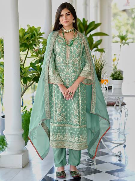 Indo Era Women Kurta Pant Dupatta Set
