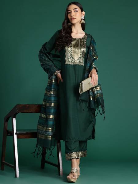 Indo Era Women Kurta Pant Dupatta Set