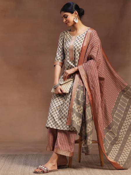 LIBAS Women Kurta Palazzo Dupatta Set