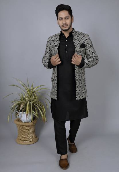 AMZIRA Men Kurta Pyjama Ethnic Jacket Set Price History