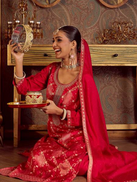 Indo Era Women Kurta Pant Dupatta Set