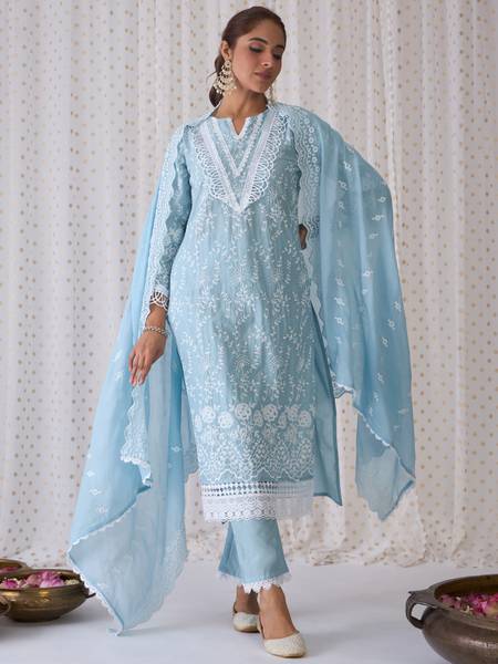Indo Era Women Kurta Pant Dupatta Set