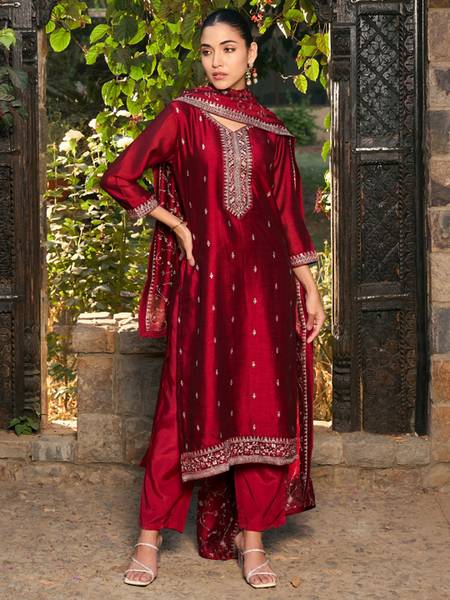 Indo Era Women Kurta Pant Dupatta Set
