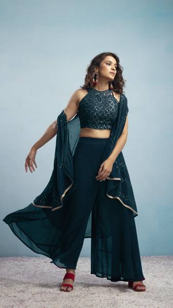 Ethnic crop clearance top and palazzo