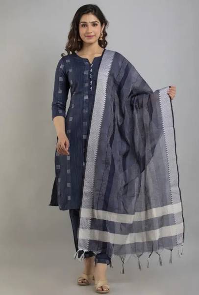 ZZZ Collection Women Kurta Pant Attached Dupatta Set