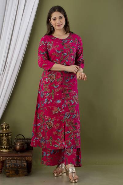 DEVDHAM Women Kurta Pant Set