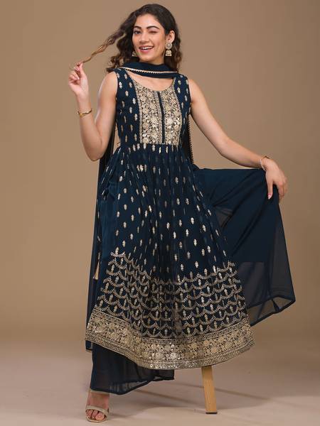 Xomantic FASHION Women Kurta Palazzo Dupatta Set