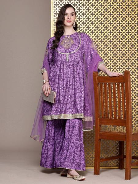 House of Pataudi Women Kurta Sharara Set