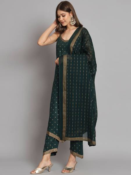 HANDISH Women Kurti Palazzo Dupatta Set