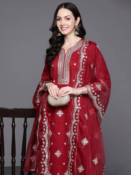 Indo Era Women Kurta Pant Dupatta Set