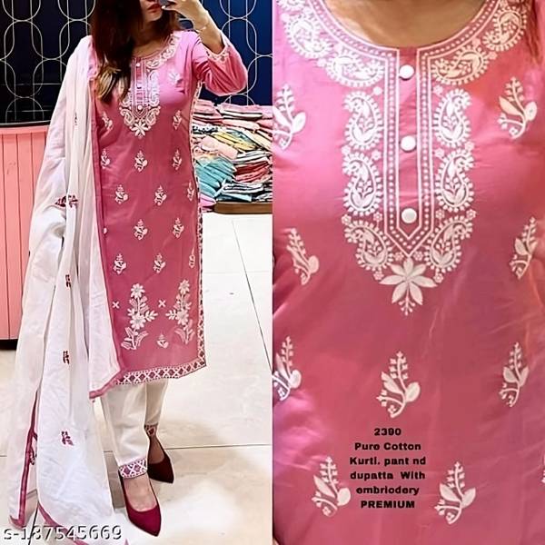 Leog Women Kurta Churidar Dupatta Set