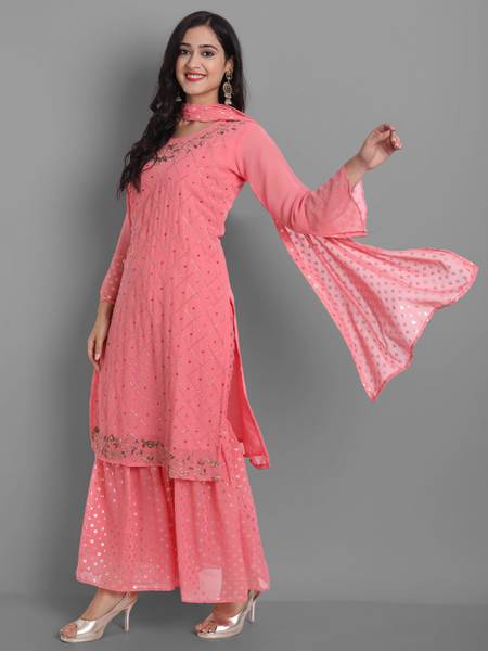 Ziva Fashion Women Kurta Sharara Dupatta Set