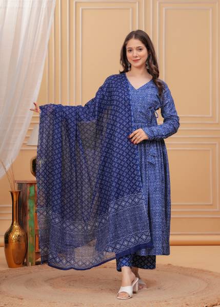 MANOJAVA Women Kurta Palazzo Dupatta Set