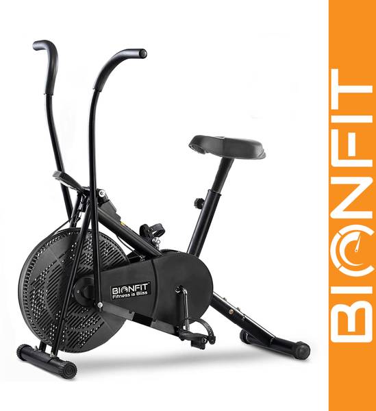 BIONFIT | Air Bike Exercise Cycle Moving Handle | Dual Action Exercise Bike Dual-Action Stationary Exercise Bike  (Black)