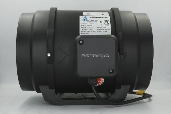 ASTBERG VENTILATION Astberg Afb200 (200Mm/8) (850Cmh/500Cfm) Silent Mix Flow/Inline Duct Fan 200 mm Exhaust Fan