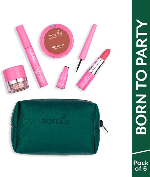 BIOTIQUE Natural Makeup Born To Party Makeup Gift Kit in Pouch (Set of 6) 25 g