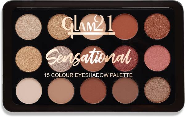 Glam21 Cosmetics Sensational 15 Colour Eyeshadow Palette-Unique Combination of Mattes & Shimmers 14 g
