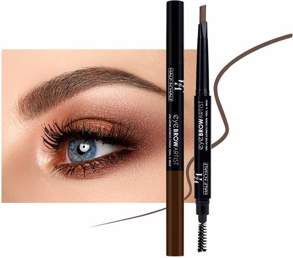 Half N Half Eye Brow Artist Long Lasting Automatic Eyebrow Pencil & Brush