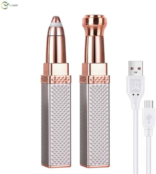 Fluent 2 In 1 Eyebrow Trimmer Machine For Girls Women Face Nose Lips Hair Removal Trimmer 90 min Runtime 1 Length Settings