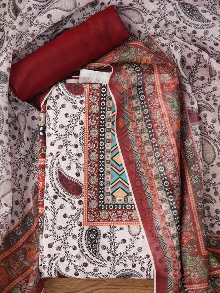 Jaipur Kurti Cotton Blend Printed Salwar Suit Material