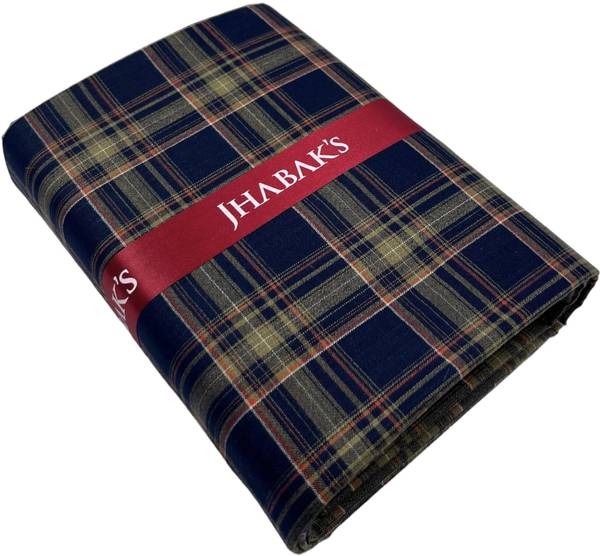 JHABAK'S Cotton Blend Checkered Shirt Fabric