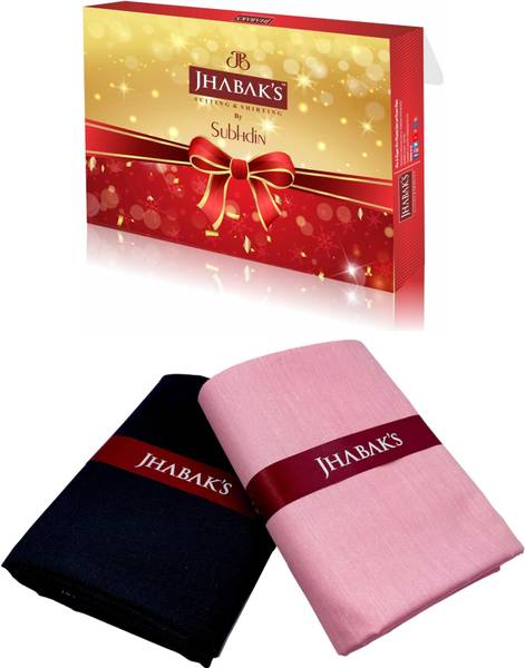 JHABAK'S Cotton Blend Solid, Self Design Shirt & Trouser Fabric