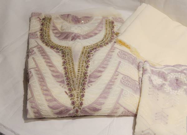 Chetaanyas Georgette Embellished Kurta & Palazzo Material