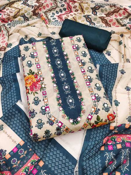 Mahakal Tex Art Silk Graphic Print Salwar Suit Material
