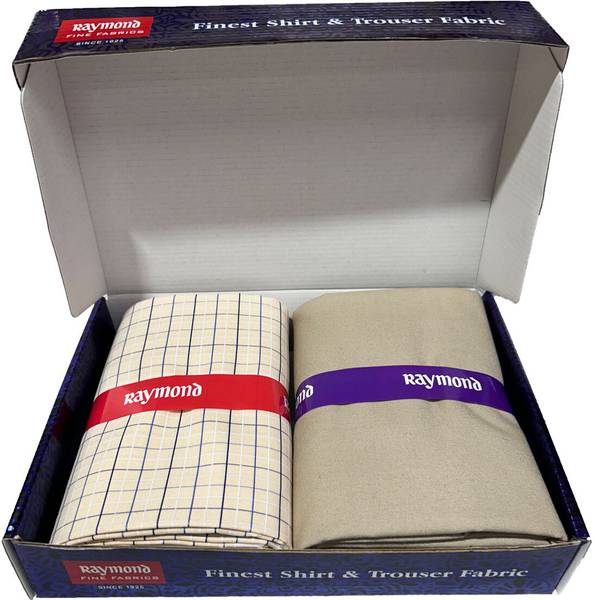 Raymond Cotton Blend Solid, Checkered Shirt & Trouser Fabric
