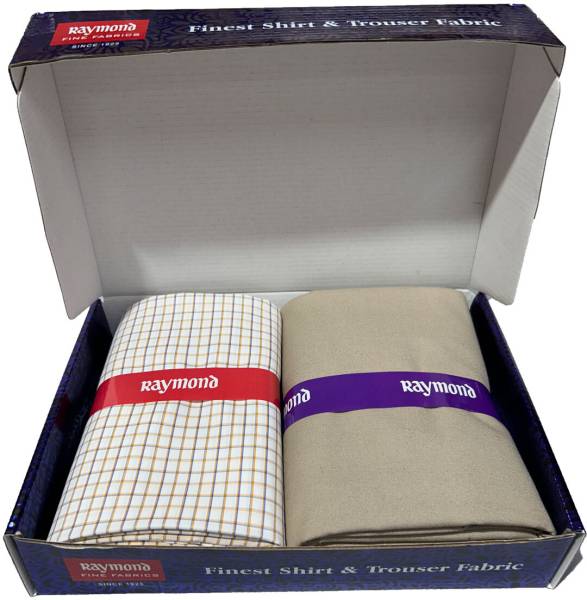 Raymond Cotton Blend Solid, Checkered Shirt & Trouser Fabric