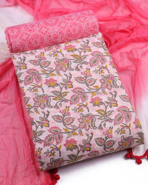Sun Fashion And Lifestyle Cotton Blend Printed Kurta & Churidar Material