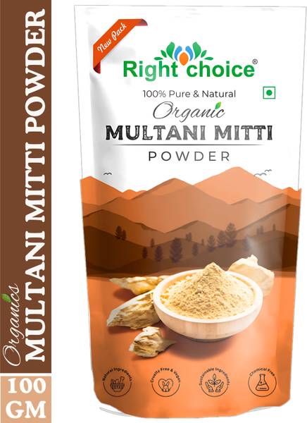 RIGHT CHOICE Pure Organic Multani Mitti Powder (Fullers Earth) For Skin Care & Hair Care