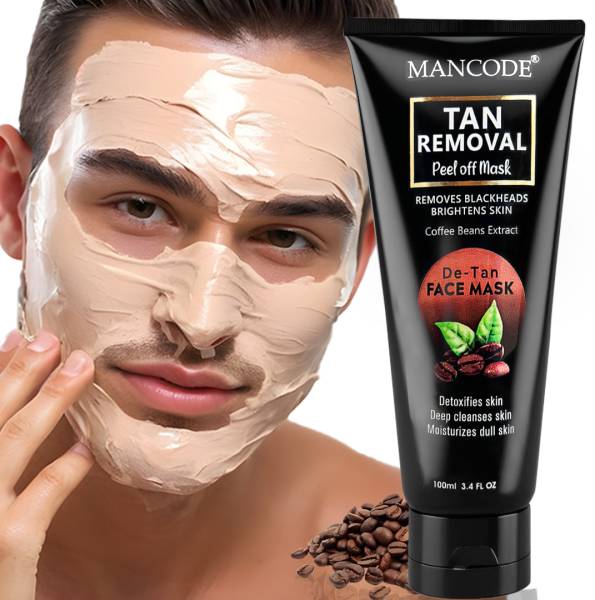 MANCODE Tan Removal Peel off Face Mask for Men and Women Exfoliator Bright & White Skin
