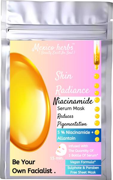 Mexico herbs Niacinamide Face Sheet Mask With Niacinamide & Hyaluronic Acid