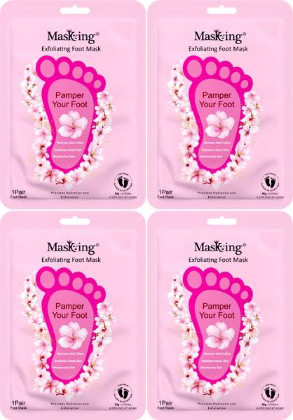MasKing Hydrating, Moisturisation and Exfoliating Foot Mask for Smooth Foot - 4 Pair